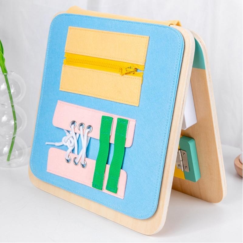 cloth side of the baby busy board