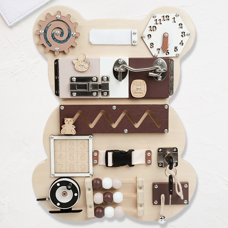 Wooden Bear Busy Board