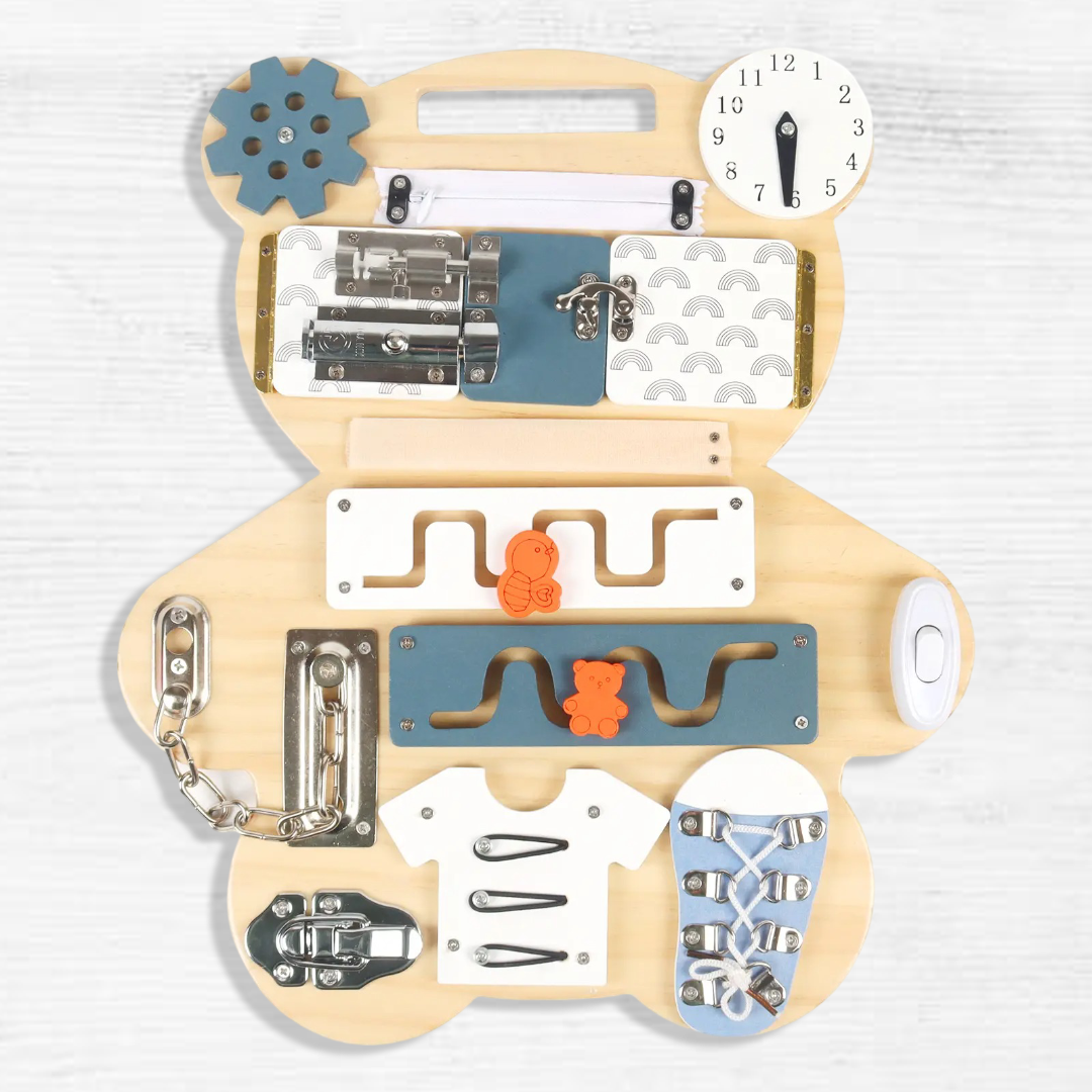 Double Sided Bear Montessori Busy Board for Toddlers | Babysteps - Image 2