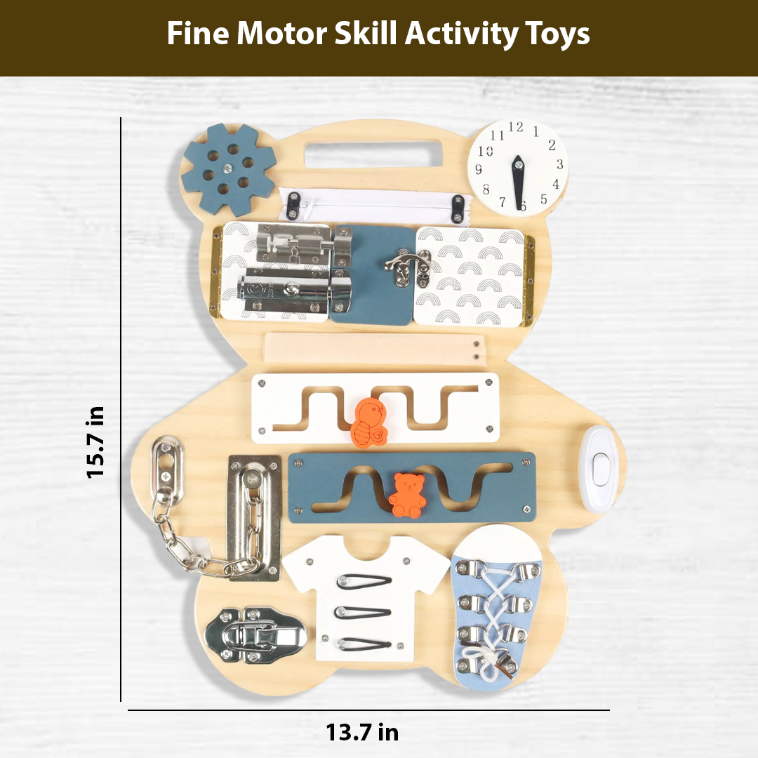 Double Sided Bear Montessori Busy Board for Toddlers | Babysteps - Image 4